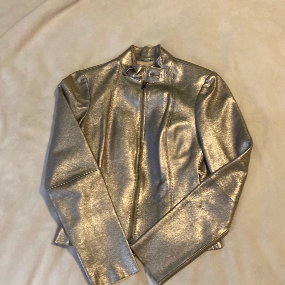 Armani Exchange Metallic Leather Jacket